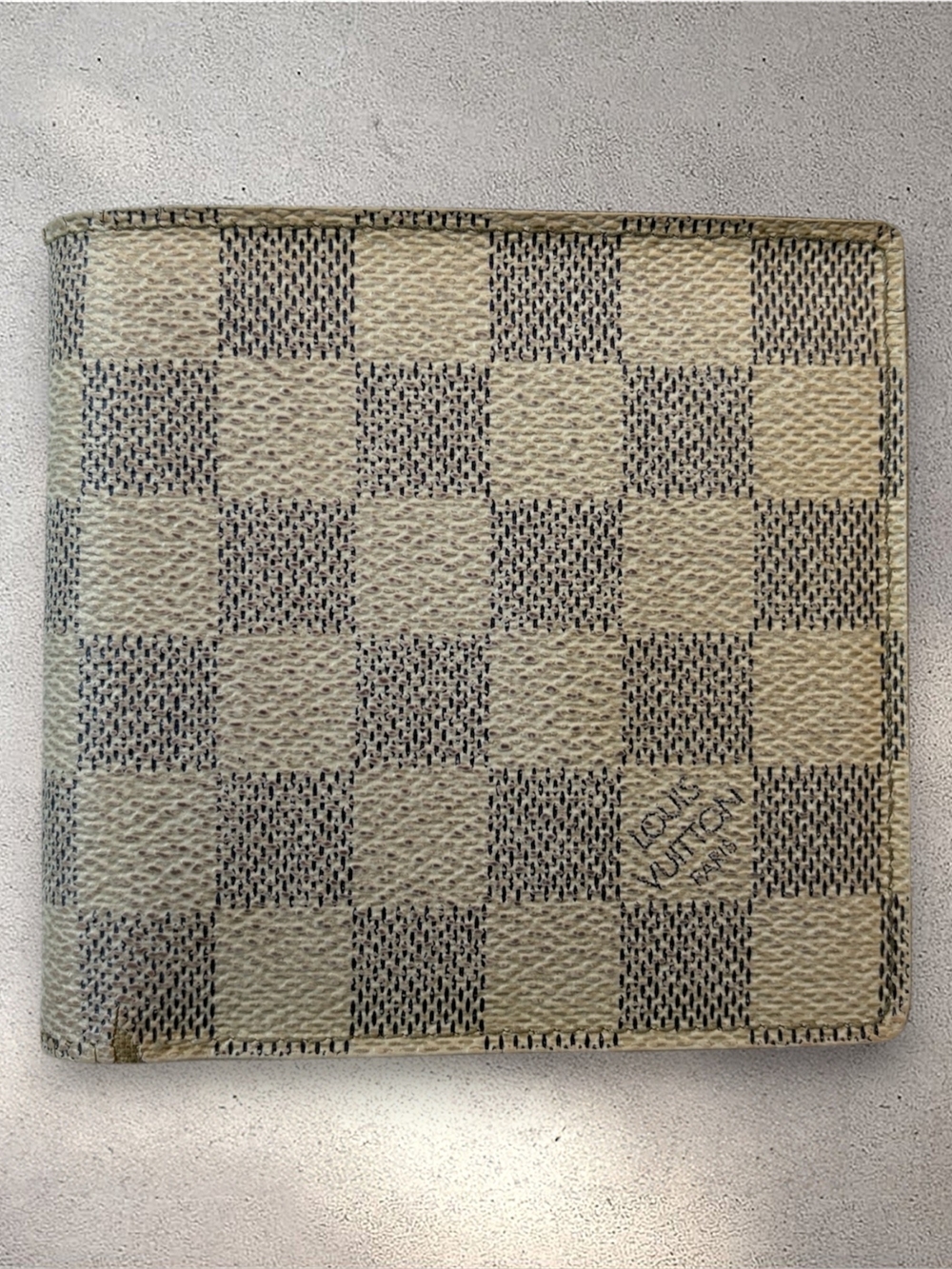 Louis Vuitton Damier Azur Marco Bifold Wallet Coin Pocket White